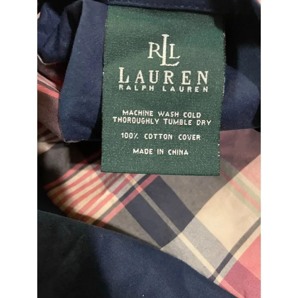Lauren Ralph Lauren pink & blue plaid pillow shams